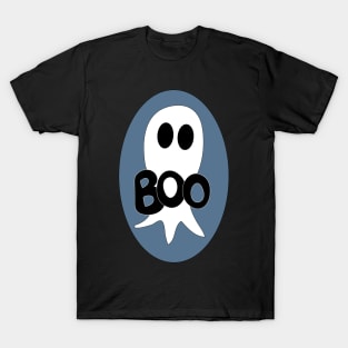 Cute Halloween ghost cartoon with BOO text T-Shirt